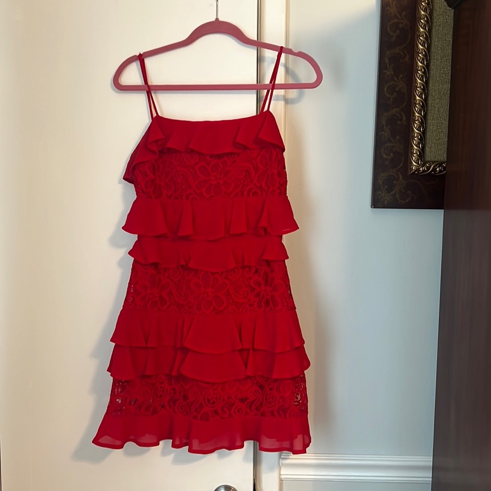Red Tiered Cocktail Dress